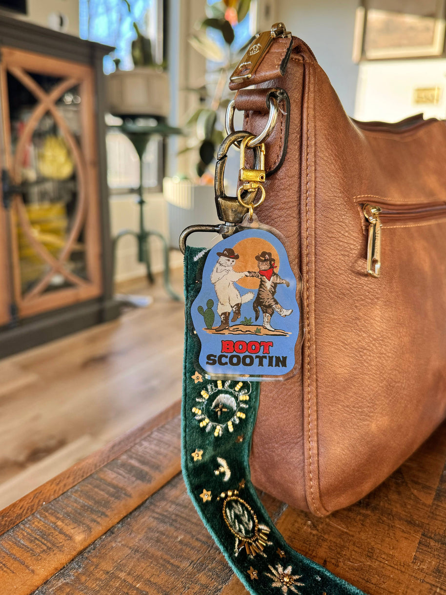 Boot Scootin Kitties Keychain/ Bag Accessory