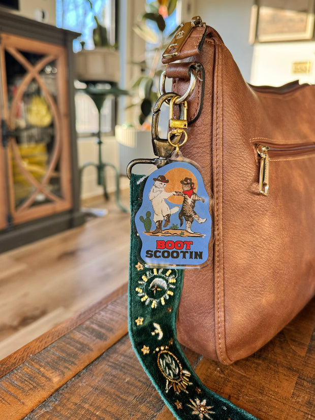 Boot Scootin Kitties Keychain/ Bag Accessory