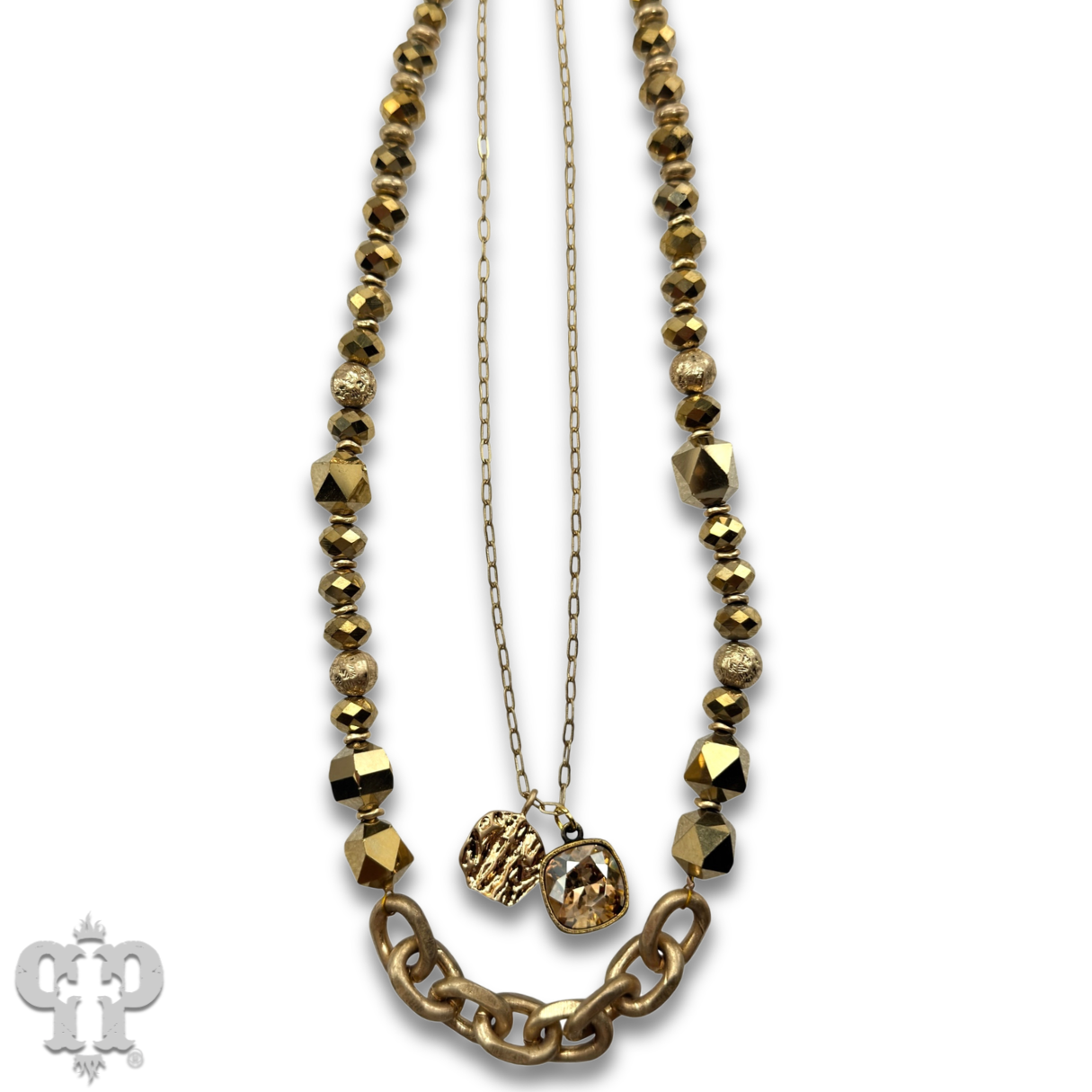 Swarovski® crystals double strand bead choker