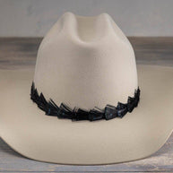Iridescent Black Feather Hat Band - Sable