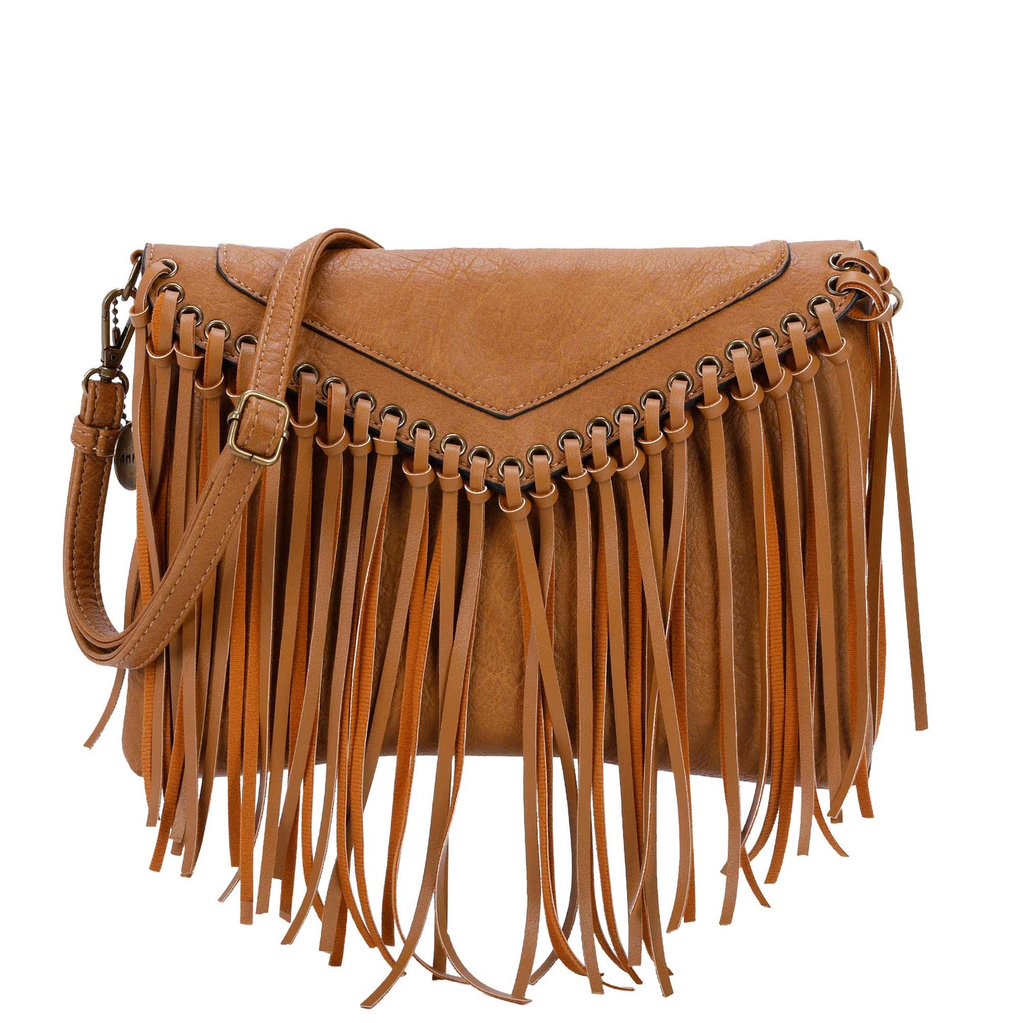 Dallas Classic Vegan Leather Western Fringe Crossbody Bag