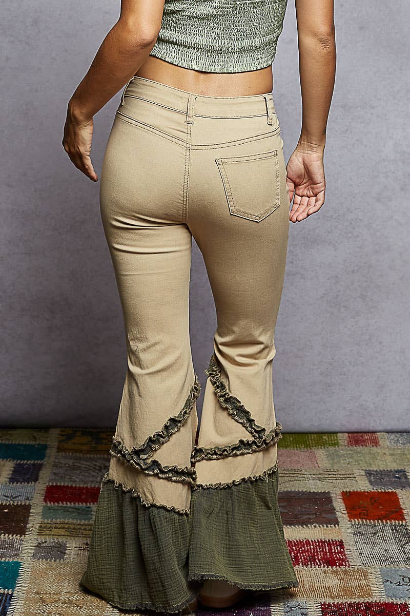 Vintage Washed Ruffle Jeans