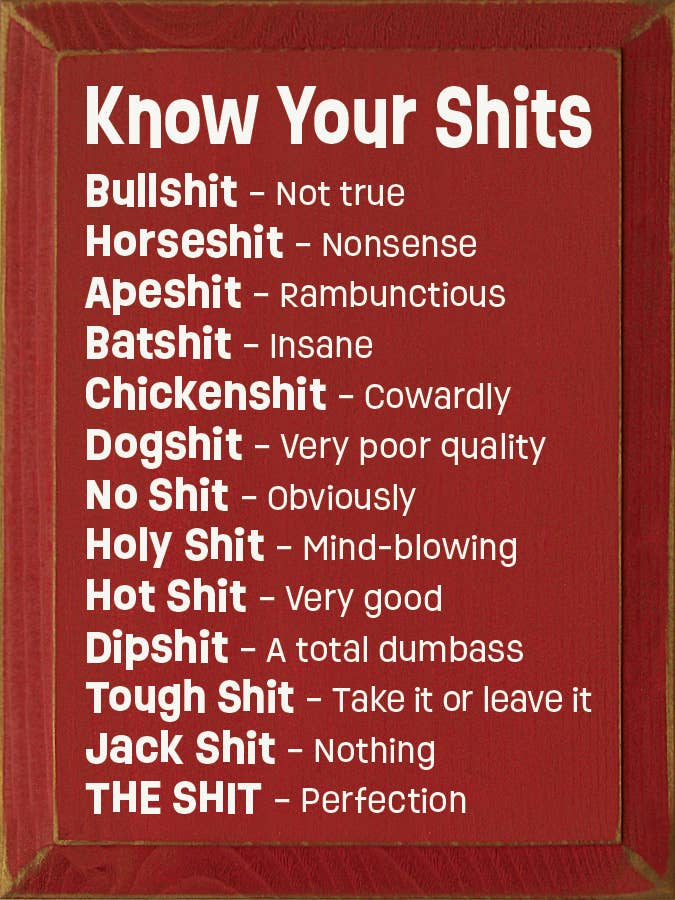 Know Your Shits Sign