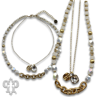 Swarovski® crystals double strand bead choker