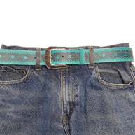 Western Hand Painted Floral Tooled Belt
