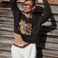 Howdy Honey Long Sleeve Crop Top
