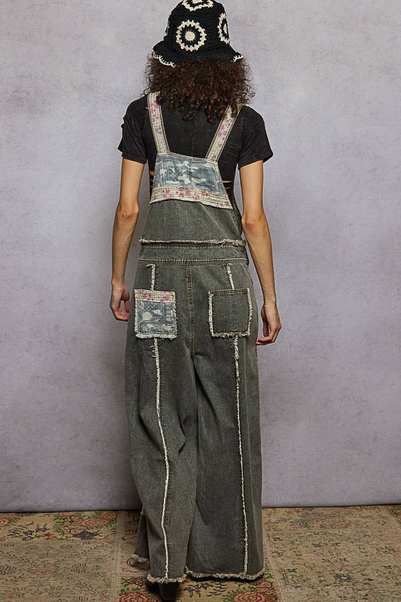 Patchwork & Studs Overalls