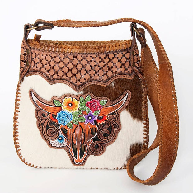 Boho Longhorn Leather Crossbody