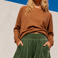 High-Waist Ruffle Velour Shorts