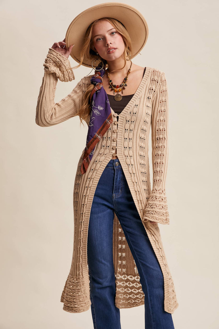 Crochet Longline Cardigan / Duster