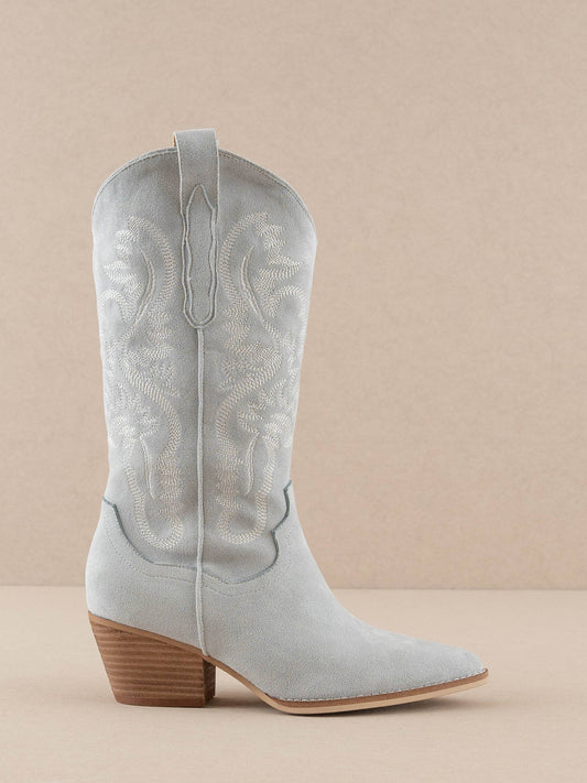 The Amaya | Light Dusty Blue Classic Western Boot