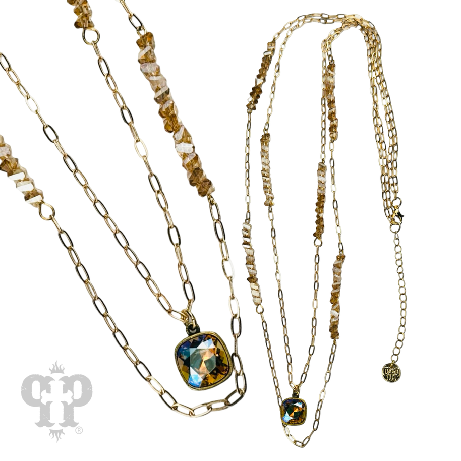 Swarovski® crystal paperclip chain necklace