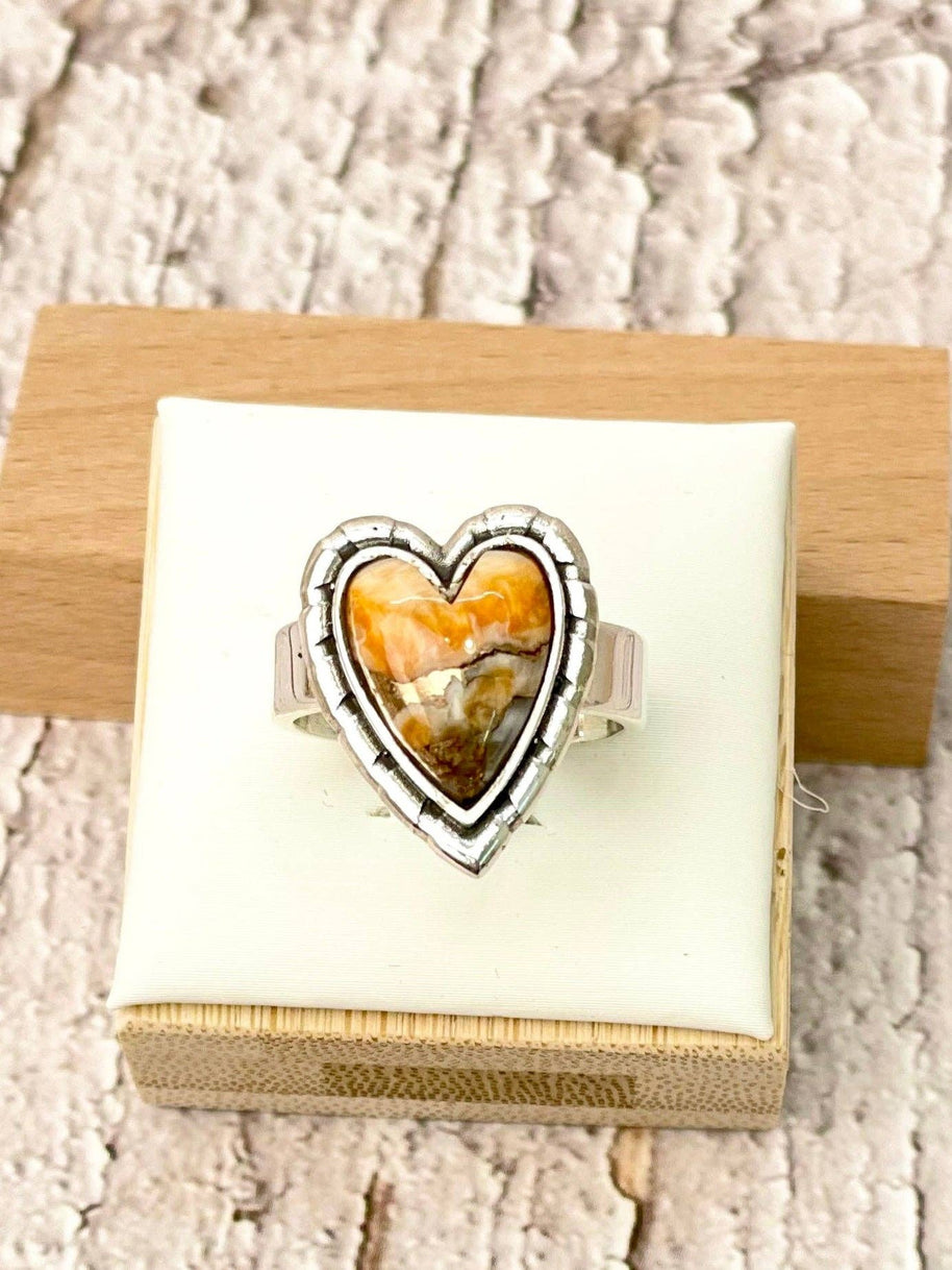 Love Is In The Air Heart Slab Ring