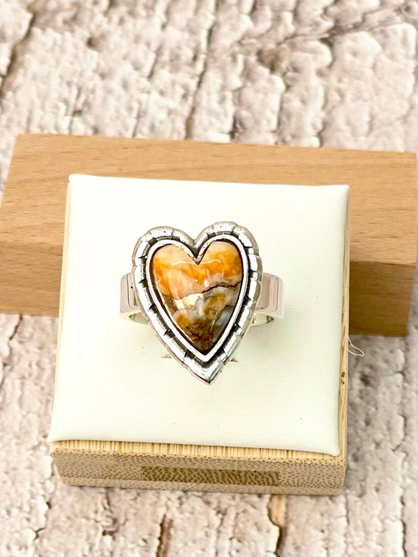 Love Is In The Air Heart Slab Ring