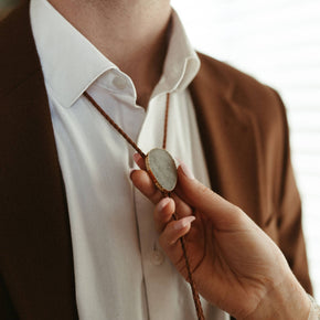 Gemstone Bolo Tie - Aquamarine
