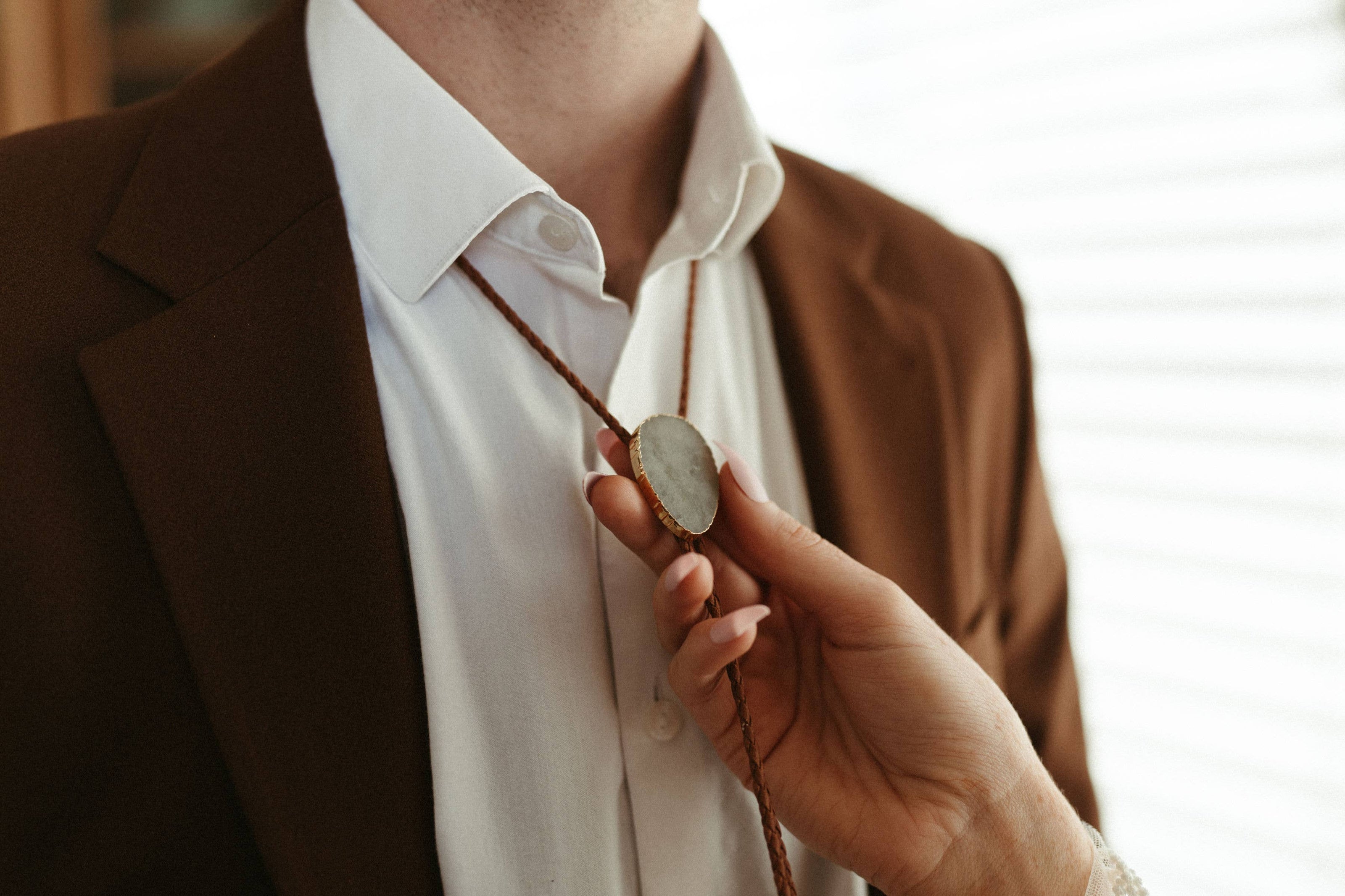Gemstone Bolo Tie - Aquamarine