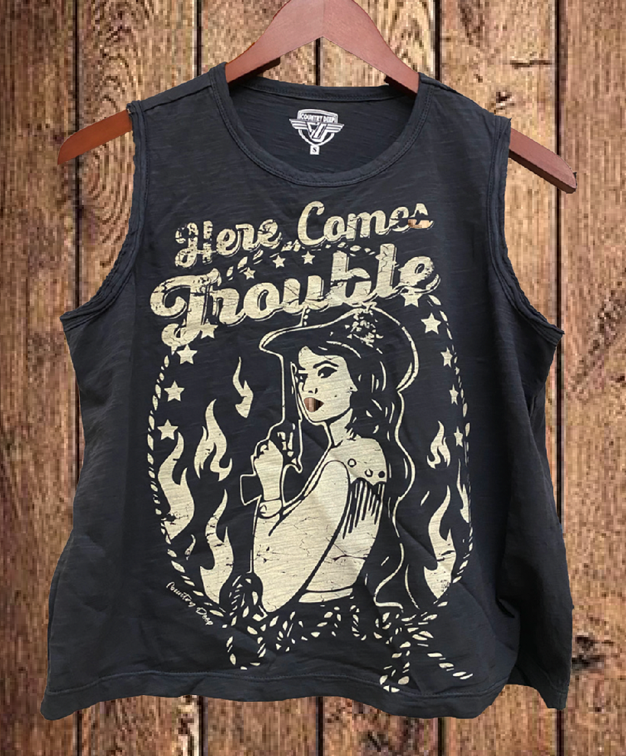 Trouble Muscle Crop T-shirt