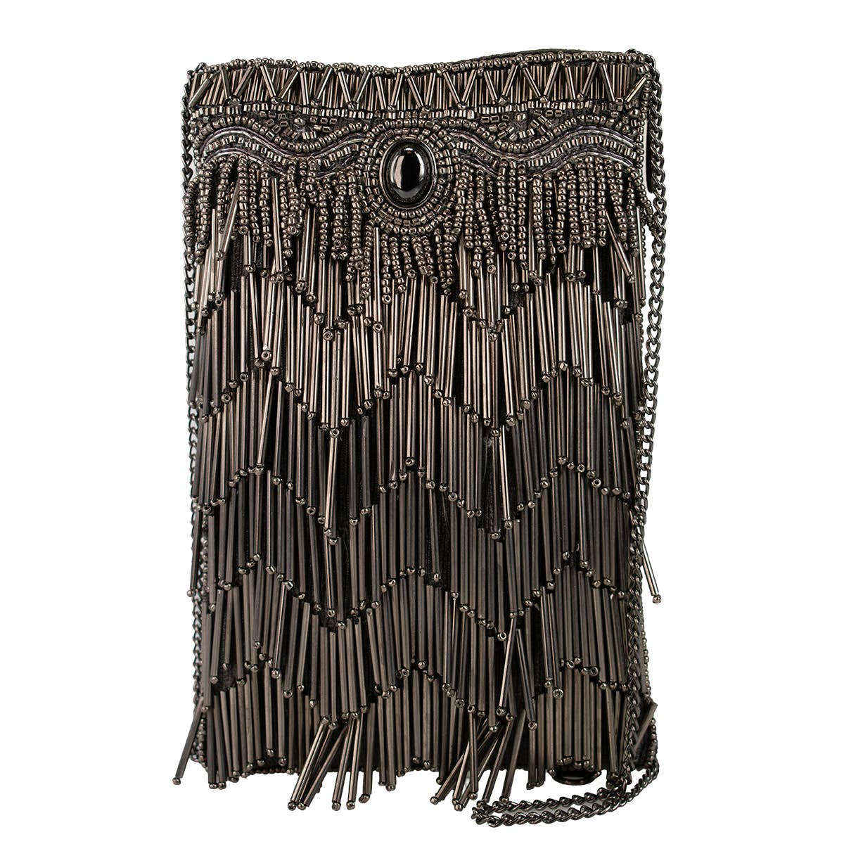 True Pewter Hand-Beaded Purse