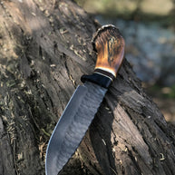Custom Handmade Stone Texture Hand Forged 1095 High Carbon Steel Vintage Viking Knife