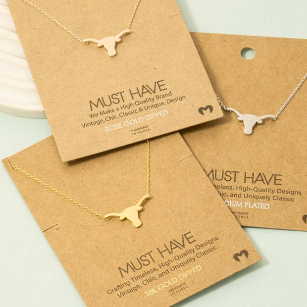 Dainty Bull Head Necklace