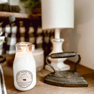 Milk Bottle Candle, Clothesline Linen