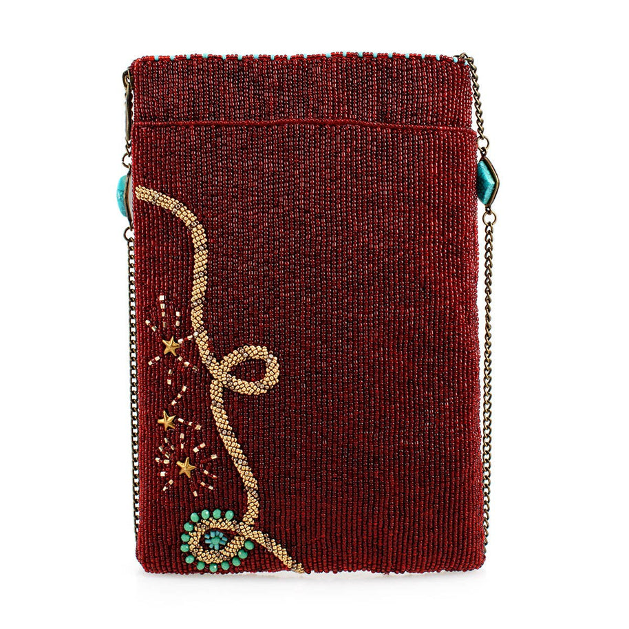 Saddle Up Burgundy Horse Western Mini Crossbody Handbag