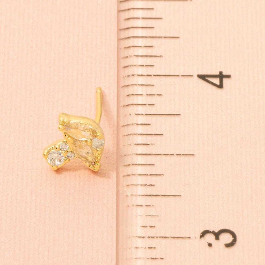 Mini Rhinestone Mushroom Stud Earrings