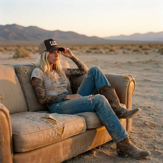 Johnny Cash Trucker Hat, Curved Bill