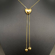 Glossy Heart 18K GP S.Steel lariat Necklace
