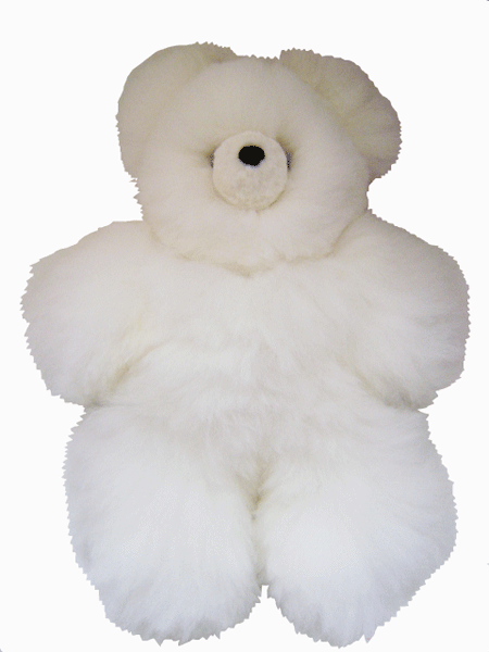 Alpaca Fur Teddy Bear White 12