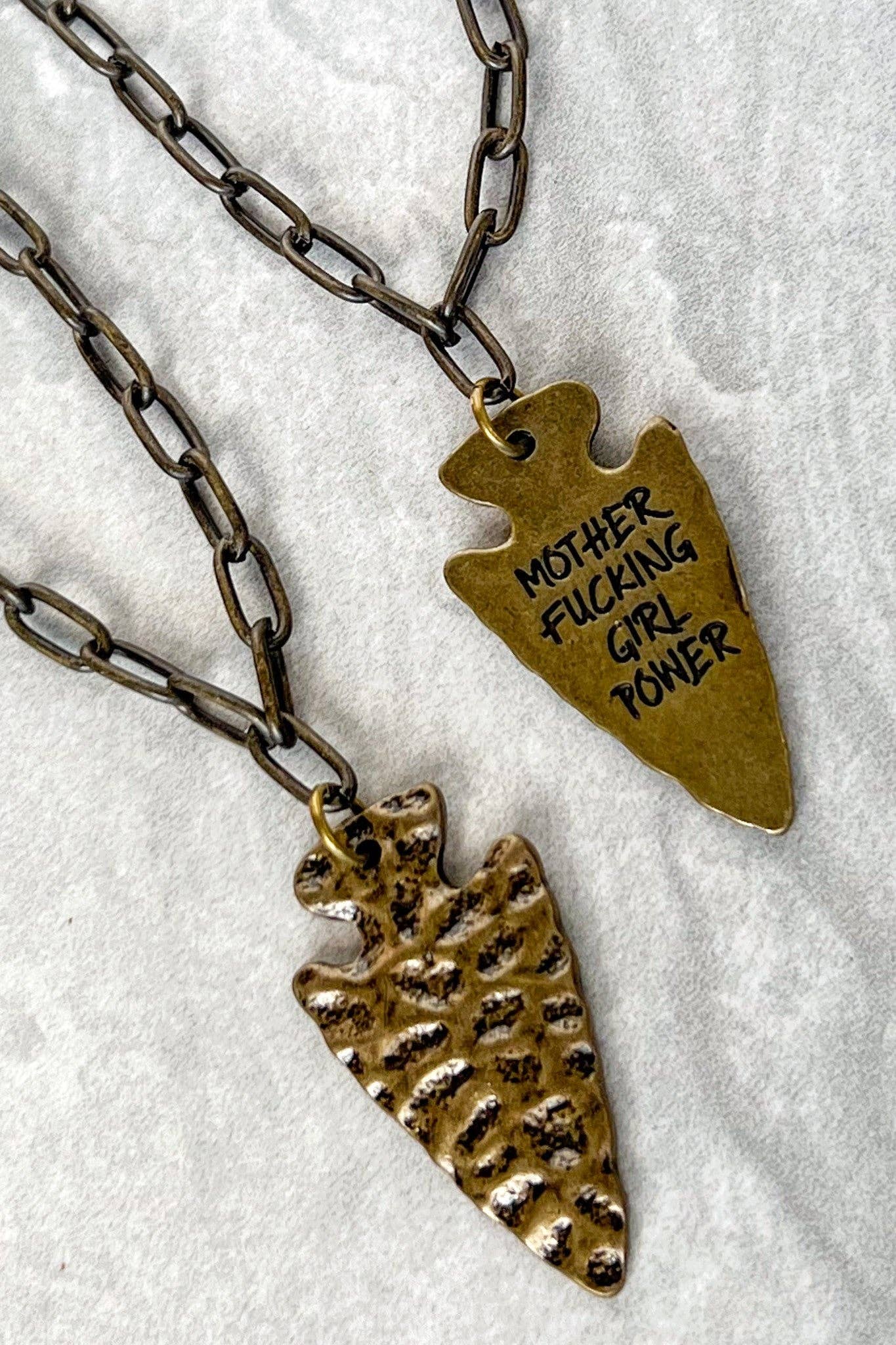 Girl Power Necklace in Bronze