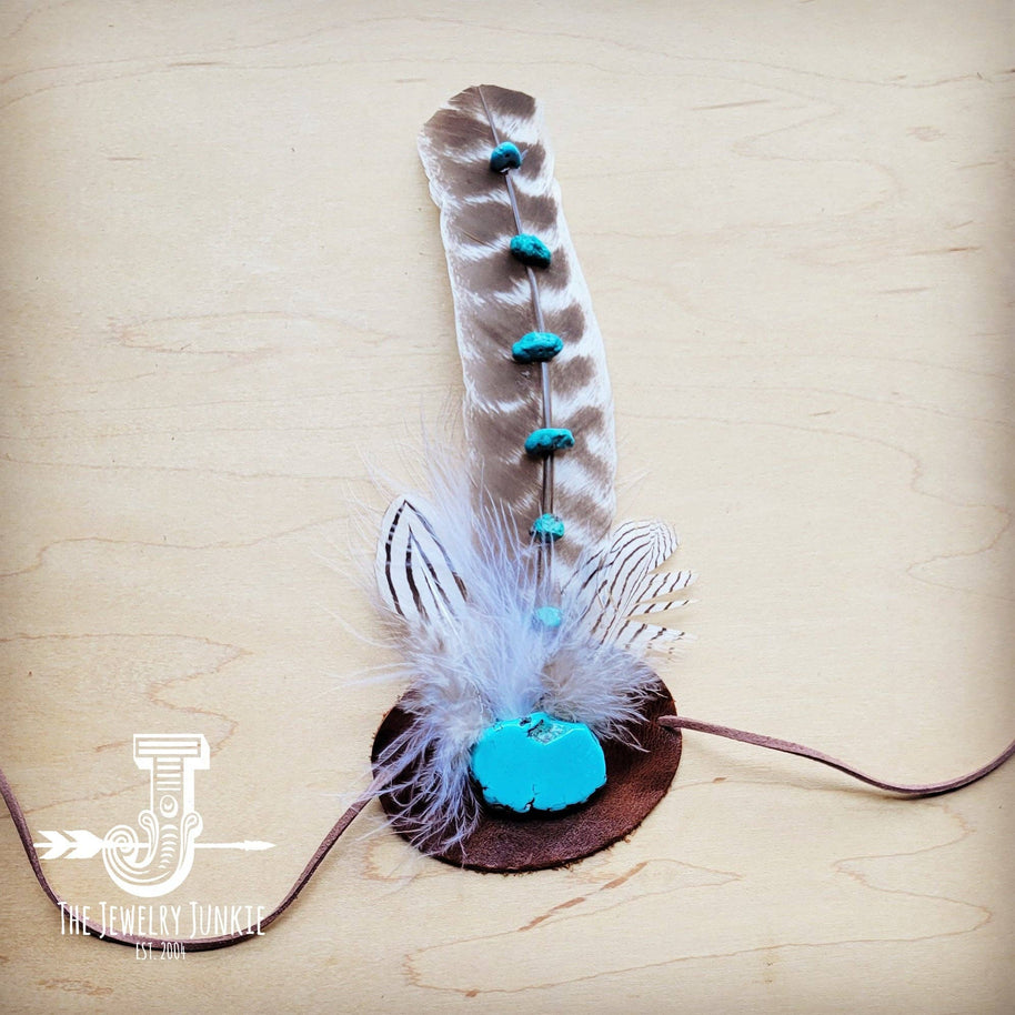Turquoise Turkey Feather Hat Band