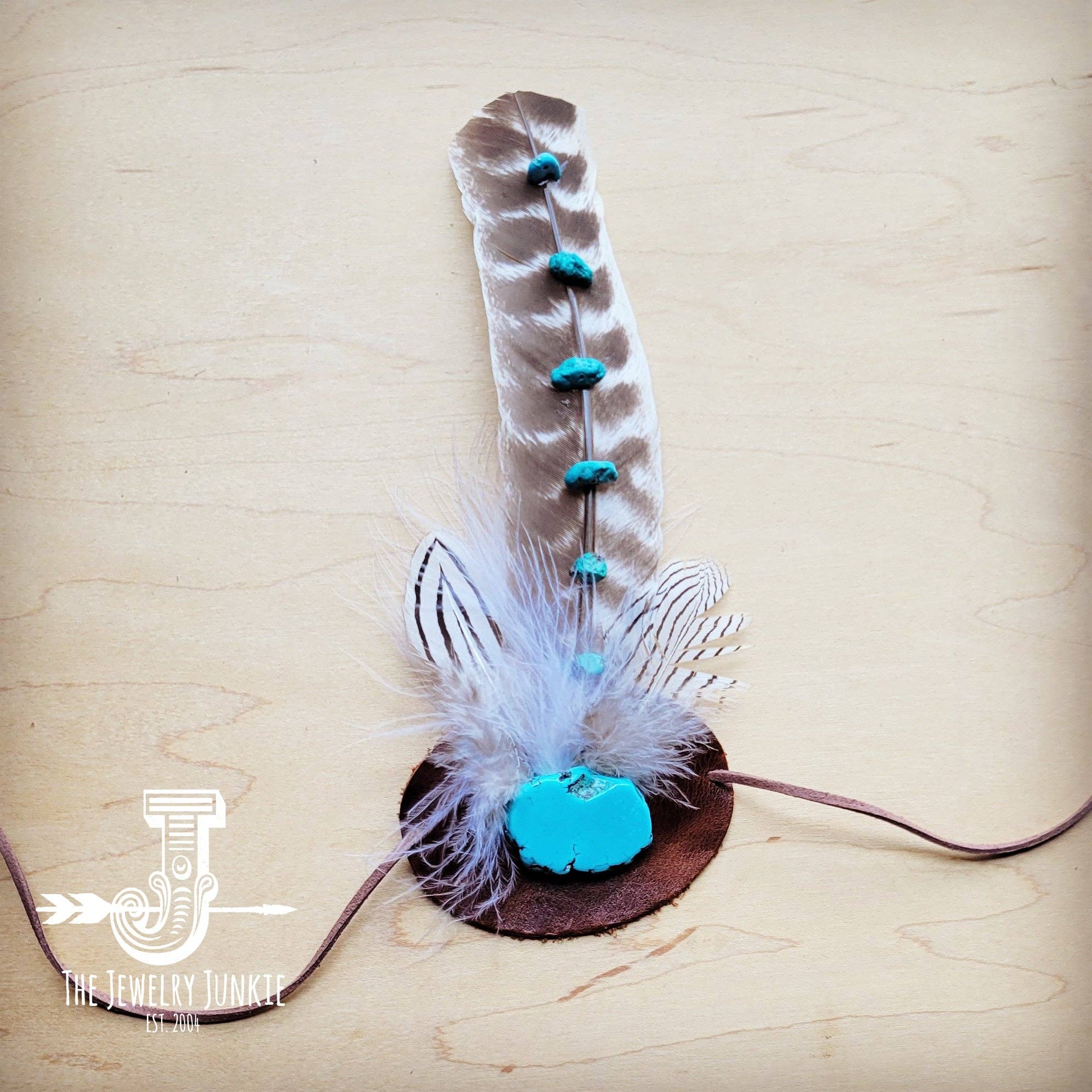 Turquoise Turkey Feather Hat Band