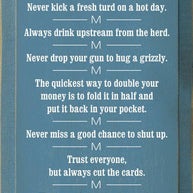 Cowboy Wisdom Vertical Wood Sign