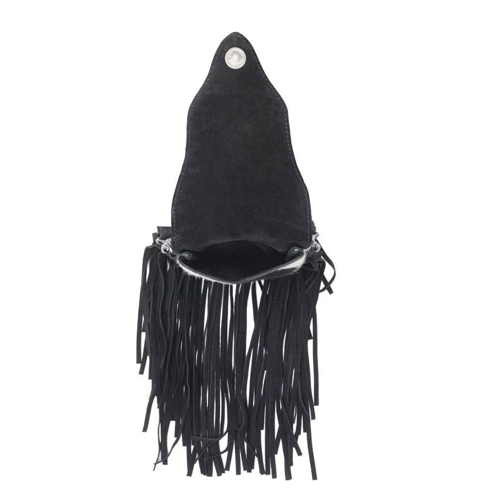 Dakota Drift Hair-on-Hide Purse,Ebony & White