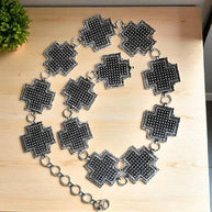 Western Cross Bubble Concho Belt