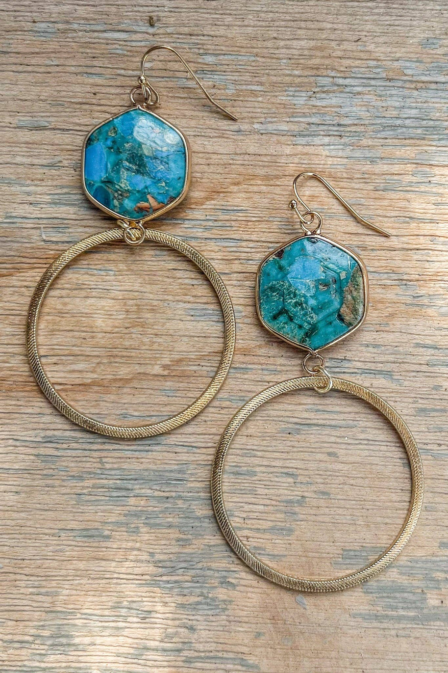 Janet Hoop Earrings Turq