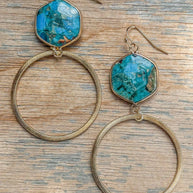 Janet Hoop Earrings Turq