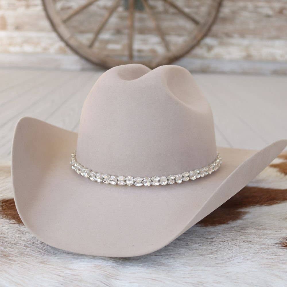 Silver Rhinestone Bling Hat Band - The Kate