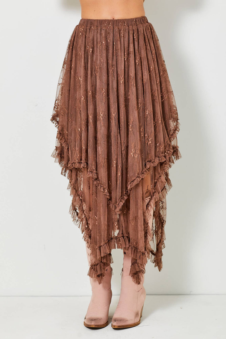 Lace Layered Hem Skirt