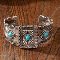 Western Inspired Faux Turquoise Cuff Bracelet