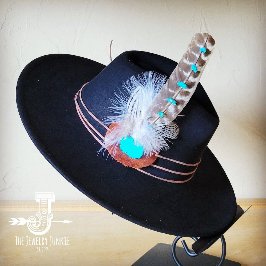 Turquoise Turkey Feather Hat Band