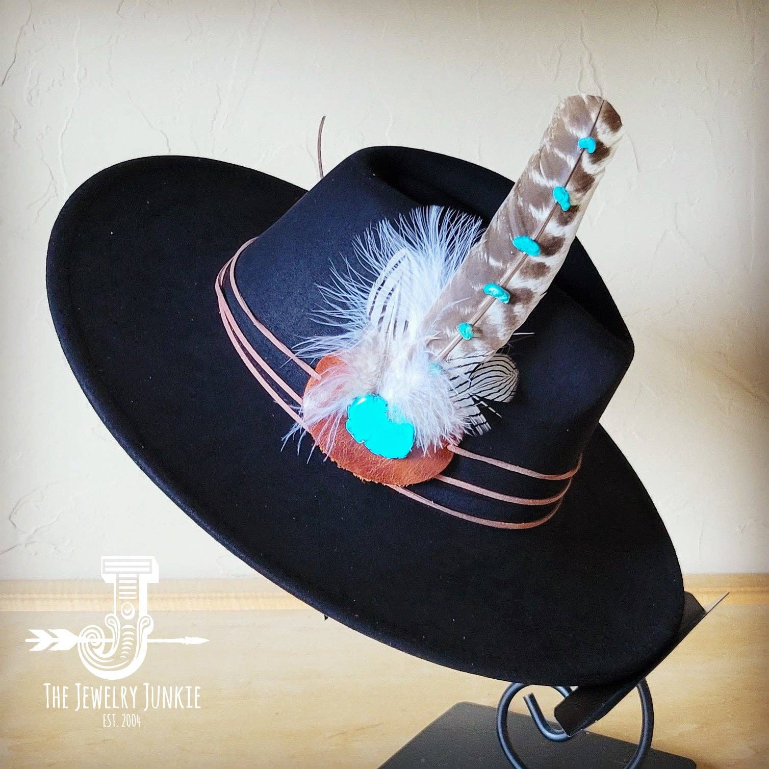 Turquoise Turkey Feather Hat Band