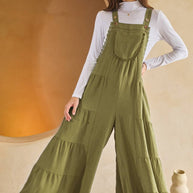 Tired Wide Leg Overall