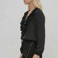 Black Heavyweight Faux Suede Studded Shorts