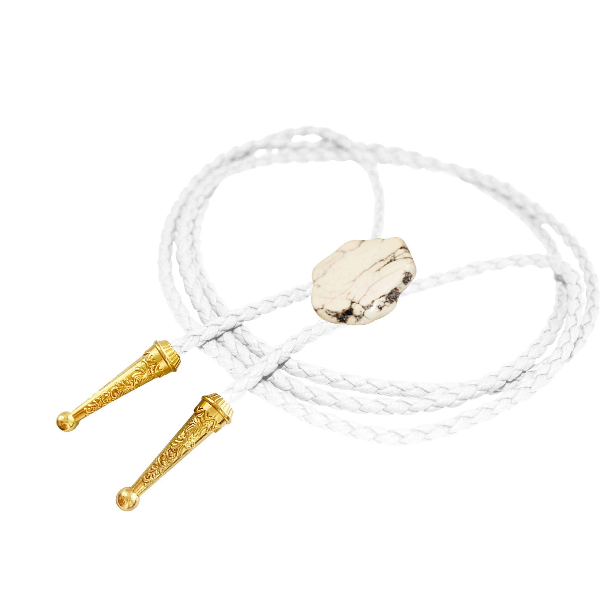 Gemstone Bolo Tie - Howlite