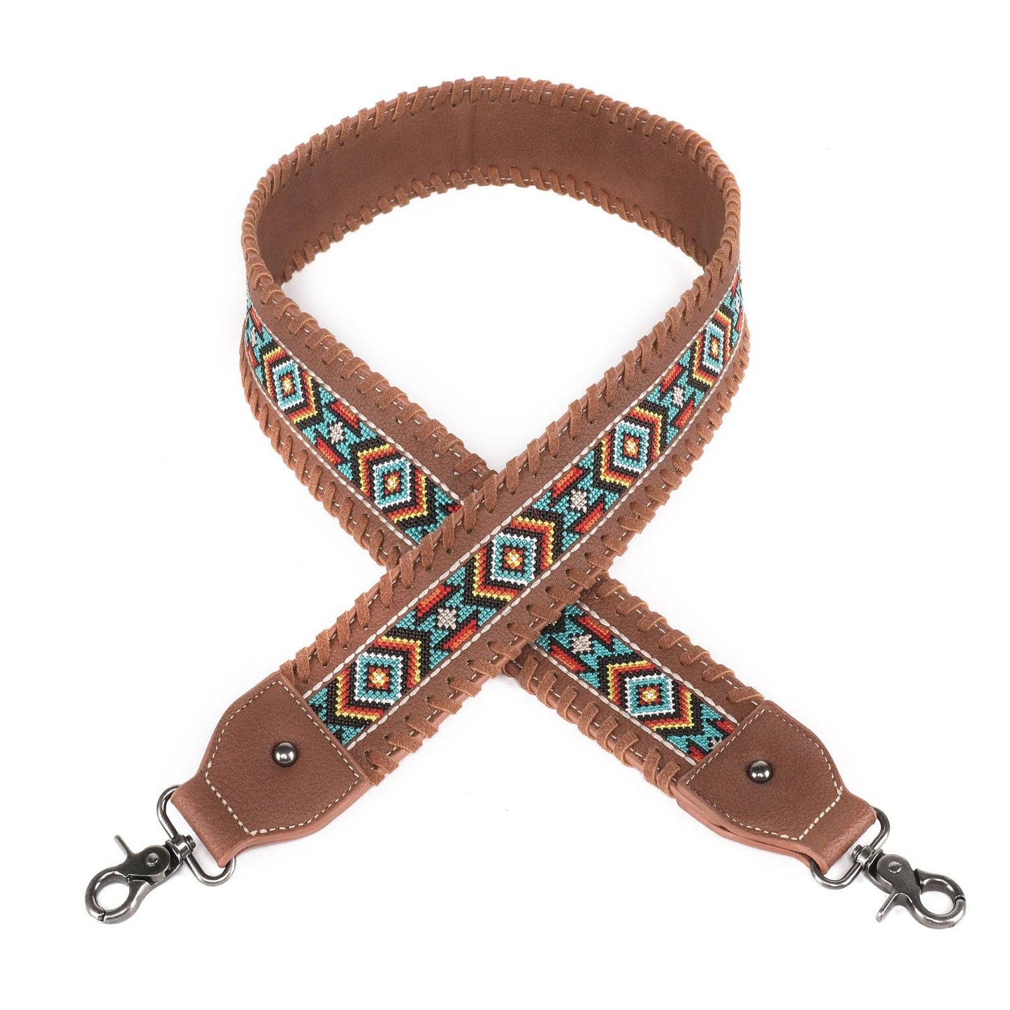 Western Guitar Style Embroidered Aztec Crossbody Strap: Cowgirl