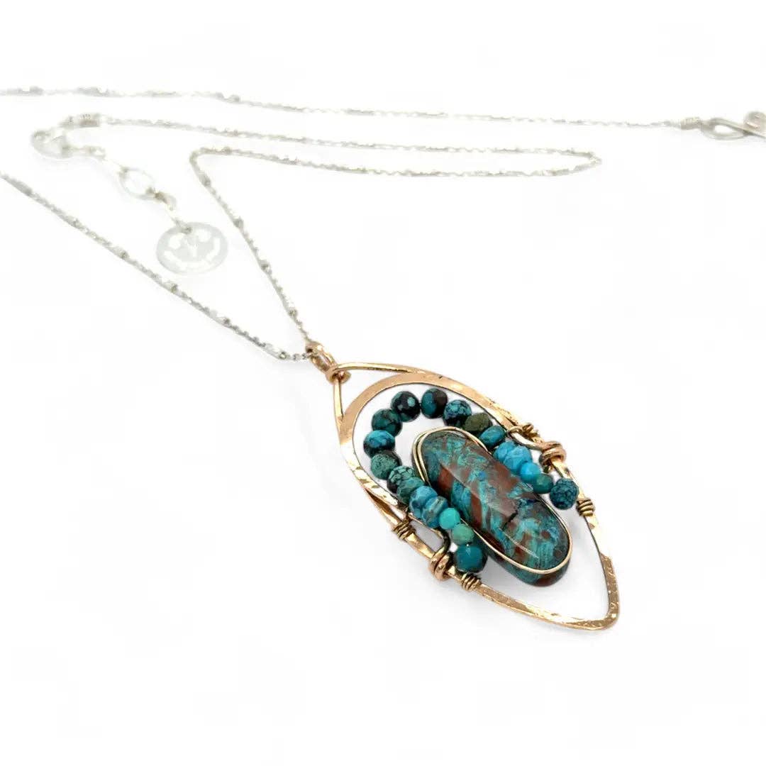 Handmade Chrysocolla Nugget Necklace