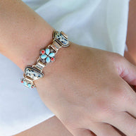 Legacy Blue Turquoise and Dalmatian Jasper Golden Bracelet