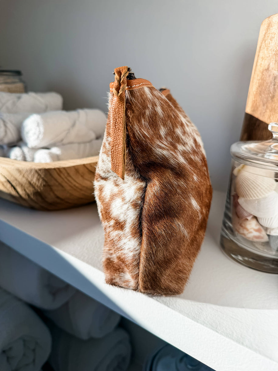 Western Cowhide Makeup Bag Travel